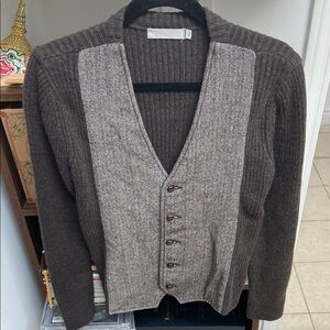 Within Men's Brown Cardigan Sweater